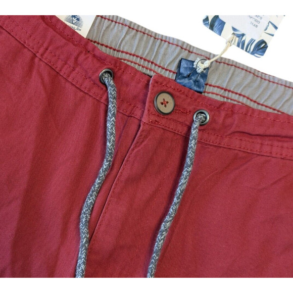Havana Jim Brick Red Lazy Joe Elastic Waist Shorts New Size 30 Mens Drawstring - Picture 6 of 7